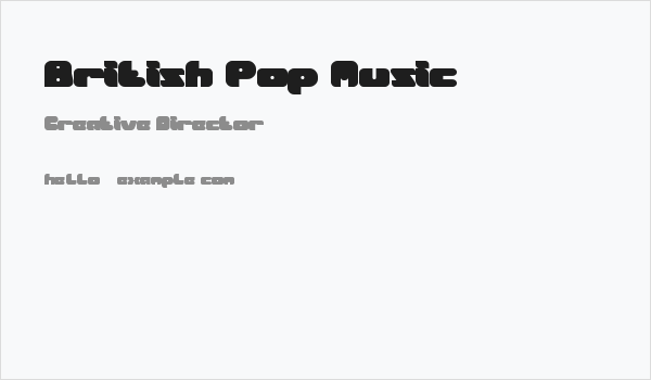 British Pop Music Business Card