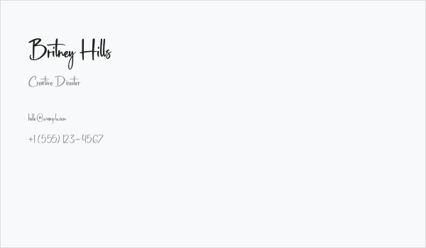 Britney Hills Business Card