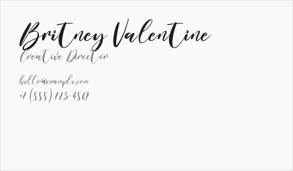 Britney Valentine Business Card