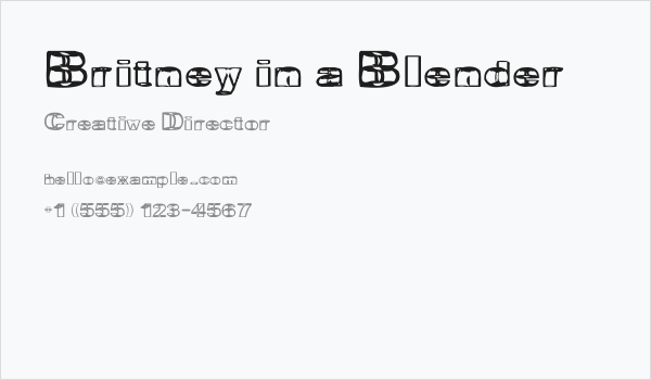 Britney in a Blender Business Card