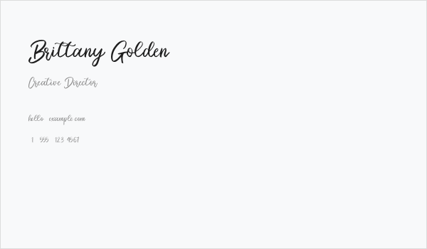 Brittany Golden Business Card
