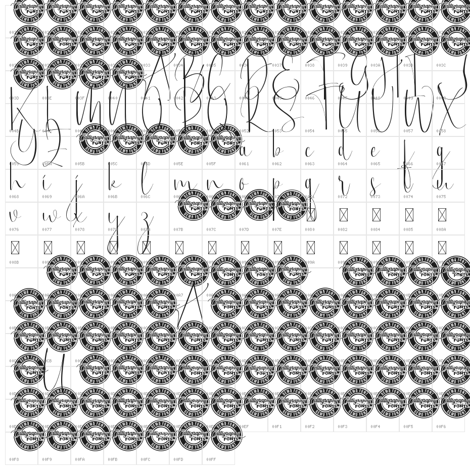 Brittany Rays Demo Script Character Map