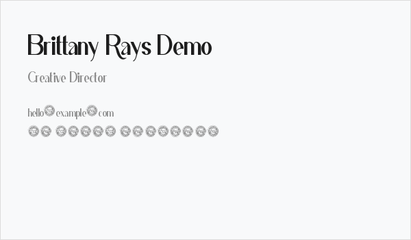 Brittany Rays Demo Business Card