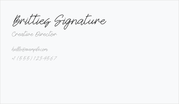 Britties Signature Business Card