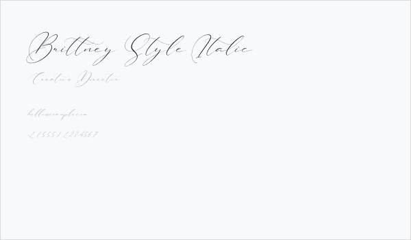 Brittney Style Italic Business Card