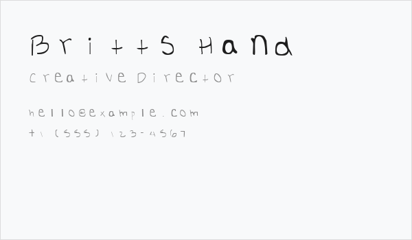 Britts Hand Business Card