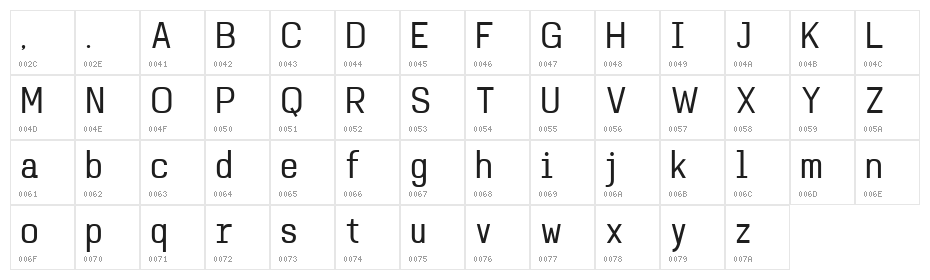 Brixela DEMO Regular Character Map