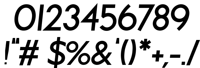 Brixton Bold Oblique Font OTHER CHARS