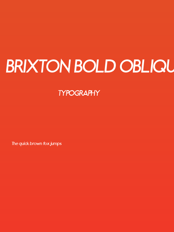 Brixton Bold Oblique Poster
