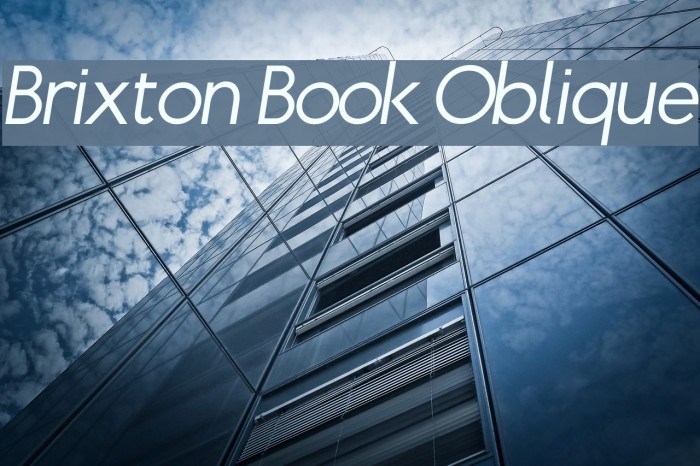 Brixton Book Oblique Font examples