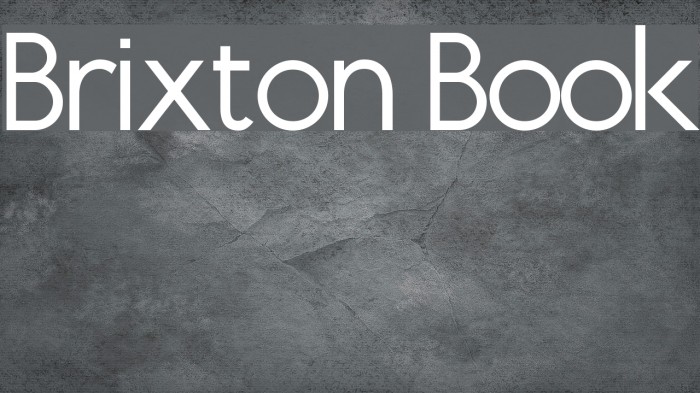 Brixton Book Font examples