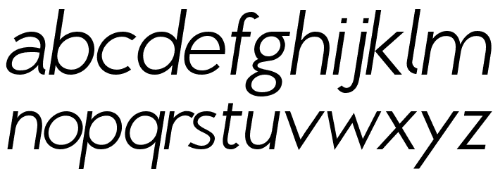 Brixton Light Oblique Font LOWERCASE