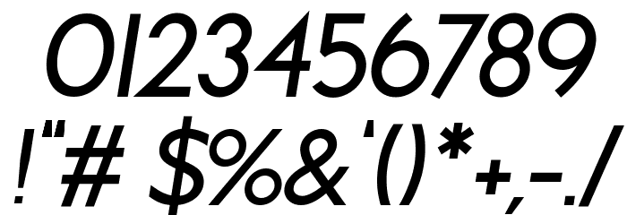 Brixton Medium Oblique Font OTHER CHARS