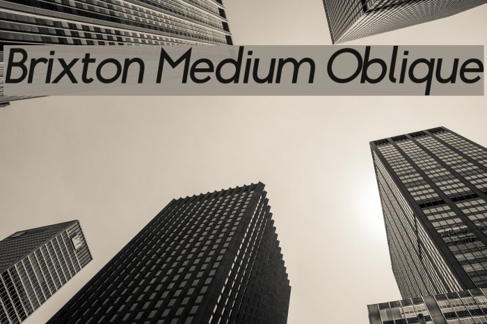 Brixton Medium Oblique Font examples