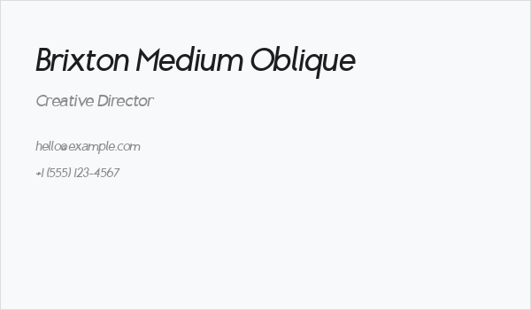 Brixton Medium Oblique Business Card