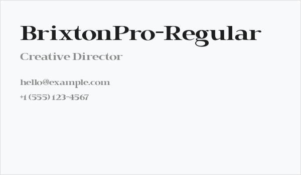 BrixtonPro-Regular Business Card