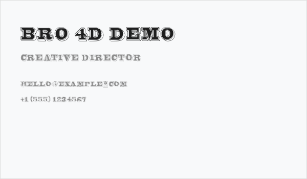 Bro 4D Demo Business Card
