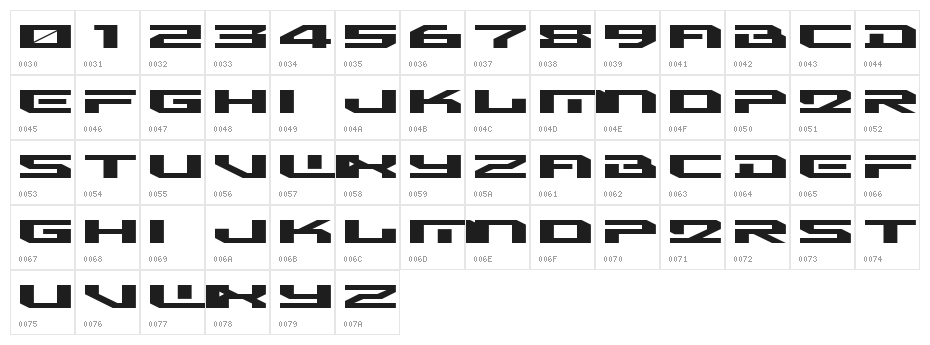 Broadband Ultrawide DEMO Character Map
