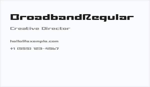 BroadbandRegular Business Card