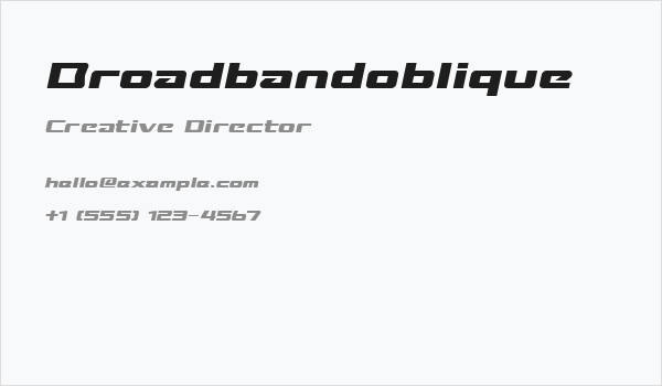 Broadbandoblique Business Card