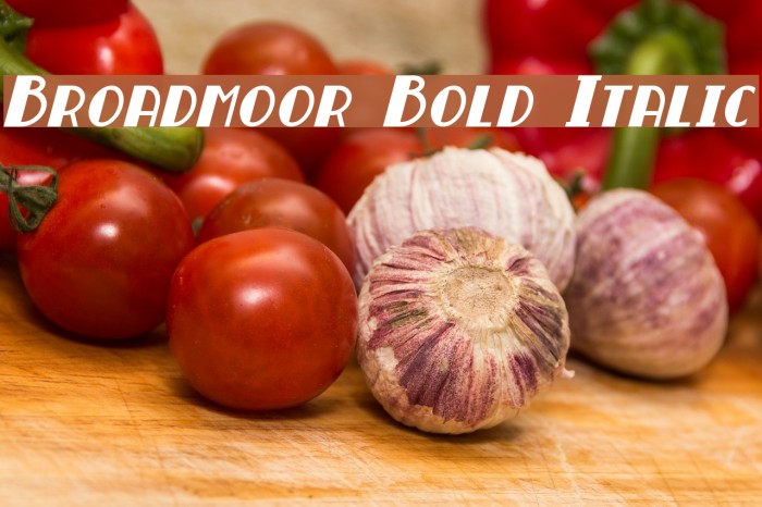 Broadmoor Bold Italic Font examples