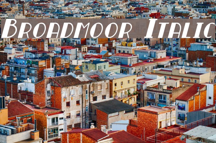 Broadmoor Italic Font examples