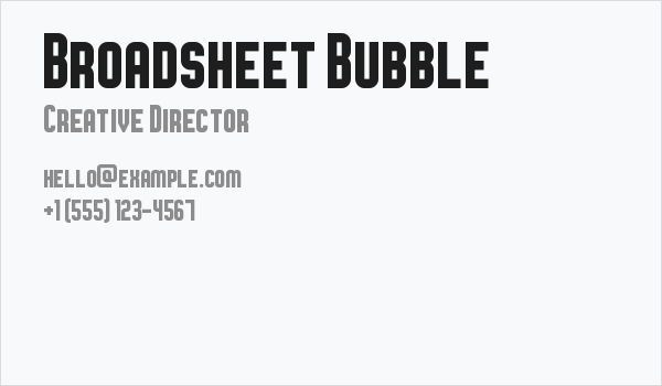 Broadsheet Bubble Business Card