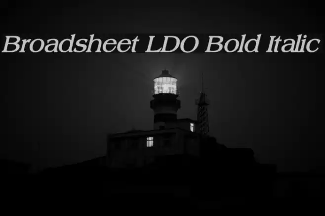 Broadsheet LDO Bold Italic Font examples