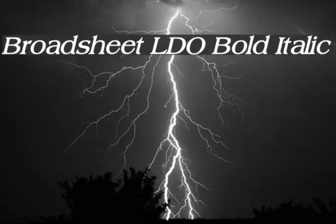 Broadsheet LDO Bold Italic Font examples