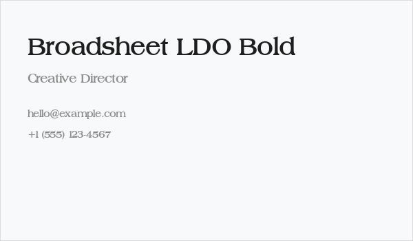 Broadsheet LDO Bold Business Card