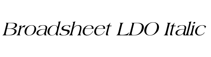 Broadsheet LDO Italic  font caratteri gratis