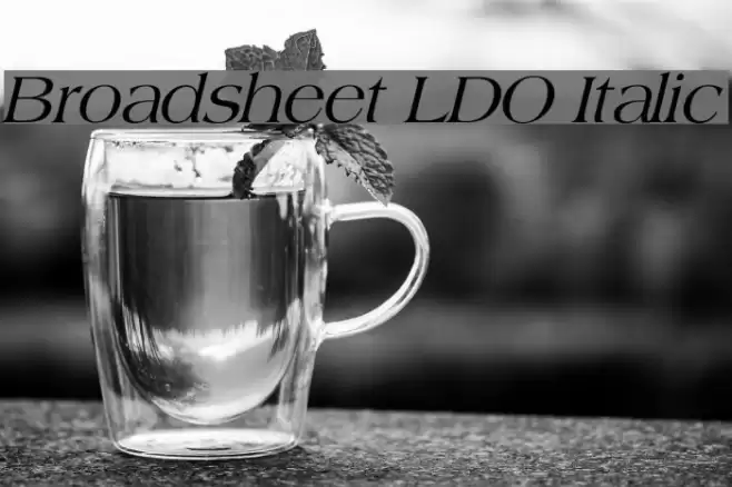 Broadsheet LDO Italic Font examples