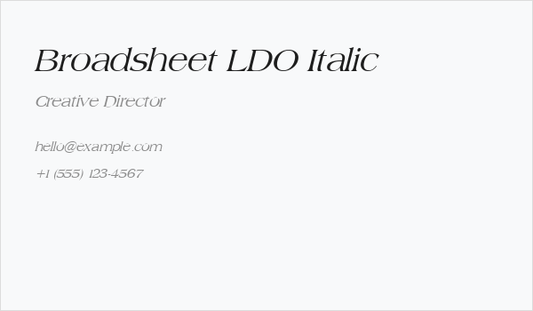 Broadsheet LDO Italic Business Card