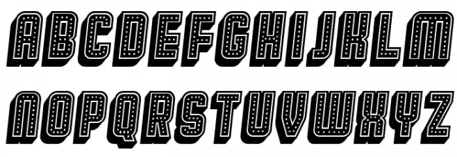 Broadway 3D Filled Italic Fonte MAIÚSCULAS