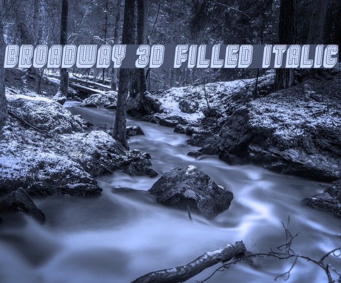 Broadway 3D Filled Italic Example 1