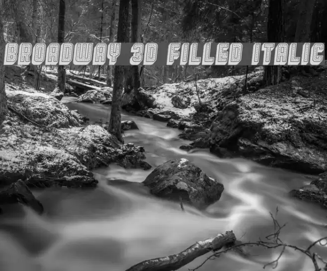 Broadway 3D Filled Italic Font examples