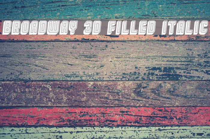Broadway 3D Filled Italic Example 2
