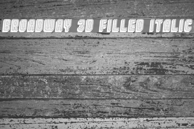 Broadway 3D Filled Italic Font examples