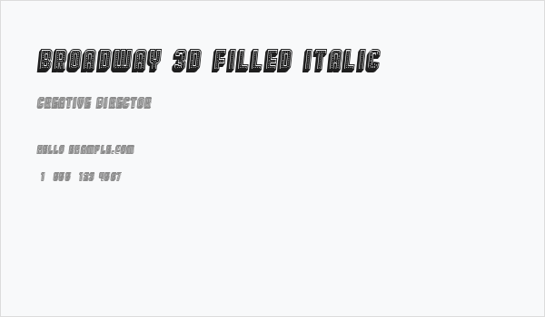 Broadway 3D Filled Italic Business Card