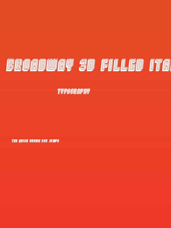 Broadway 3D Filled Italic Poster