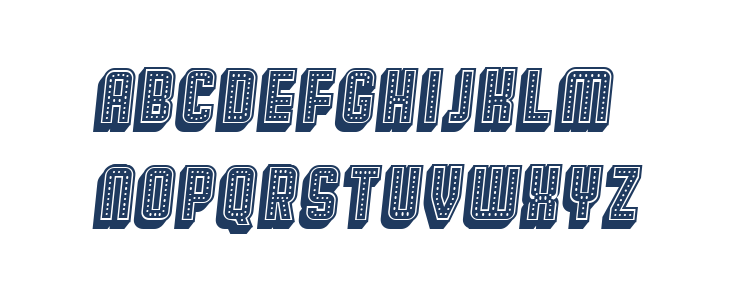 Broadway 3D Filled Italic Lowercase