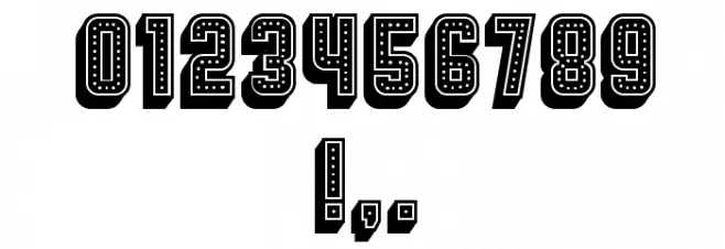 Broadway 3D Filled Regular Font OTHER CHARS