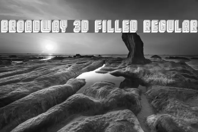 Broadway 3D Filled Regular Font examples