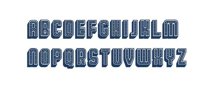 Broadway 3D Filled Regular Lowercase