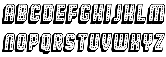 Broadway 3D Italic Font LOWERCASE