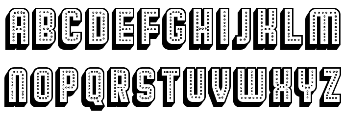 Broadway 3D Regular Font LOWERCASE