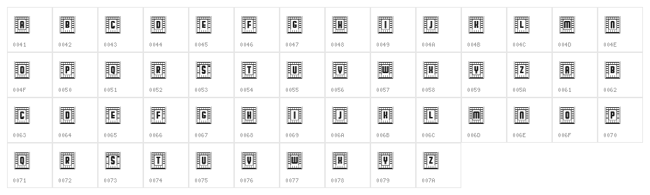 Broadway Capitals Negativ Regular Character Map