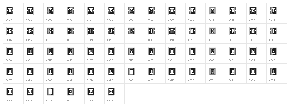 Broadway Capitals Regular Character Map