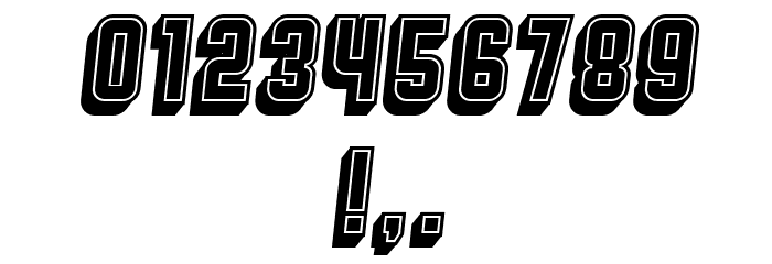 Broadway Flat 3D Filled Italic Font OTHER CHARS