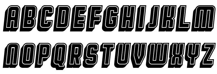 Broadway Flat 3D Filled Italic Font LOWERCASE